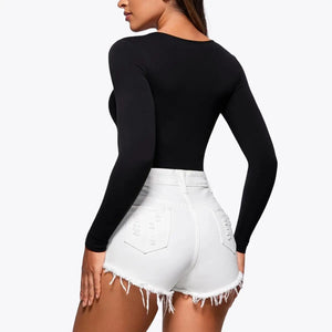 1+1 AKCIA RunwayShape EverydayControl Tvarujúci Bodysuit s Dlhým Rukávom Tangá