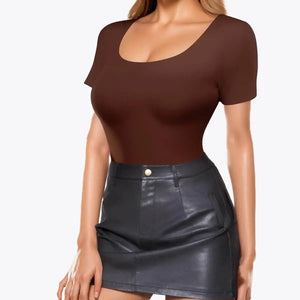 2 ks RunwayShape EverydayControl Scoop Neck Tvarujúci Bodysuit S Krátkym Rukávom Tangá