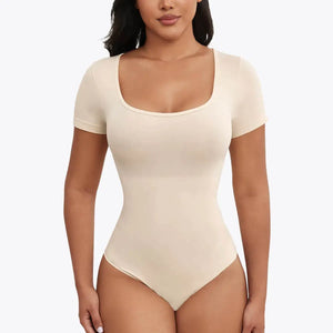 2 ks RunwayShape EverydayControl Scoop Neck Tvarujúci Bodysuit S Krátkym Rukávom Tangá