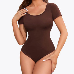 2 ks RunwayShape EverydayControl Scoop Neck Tvarujúci Bodysuit S Krátkym Rukávom Tangá